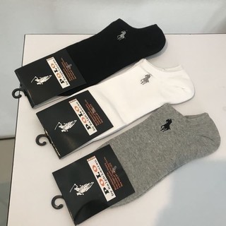 POLO RALPH LAUREN HORSE EMBROIDERED SOCKS (pack 6 คู่ 3 สี) ถุงเท้าข้อสั้น แบรนด์โปโล ราฟ ลอเรน ปักโลโก้รูปม้า