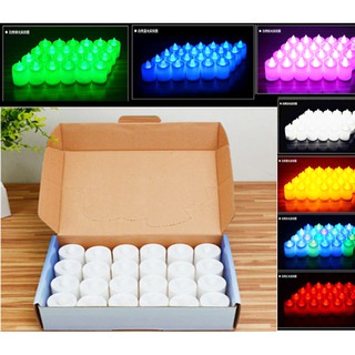 เทียน LED สำหรับตกแต่งบ้าน 24 ชิ้น ไฟแต่งห้อง เทียนไฟฟ้า led