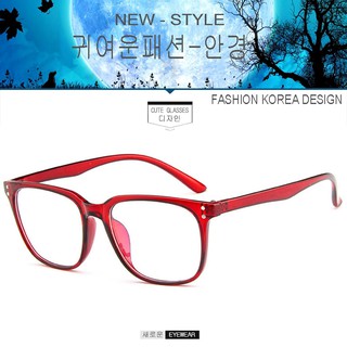 Fashion แว่นตา เกาหลี แฟชั่น แว่นตากรองแสงสีฟ้า รุ่น 2373 C-6 สีแดง ถนอมสายตา (กรองแสงคอม กรองแสงมือถือ)