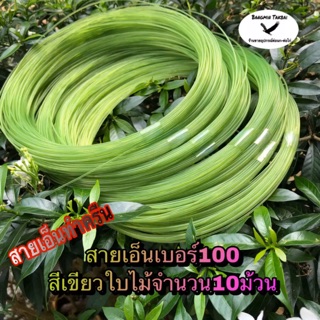 สายเอ็นทำครืน เบอร์100สีเขียว 10ม้วน เอ็นเบอร์100สีเขียว สายเอ็นทำครืนแขวน สายเอ็นทำครืนไก่ สายเอ็นทำบ่วนดักนก