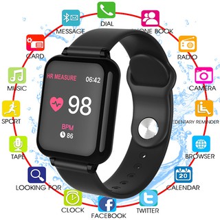 B 57 นาฬิกาข้อมือวัดอัตราการเต้นหัวใจกันน้ำสำหรับ IOS Android