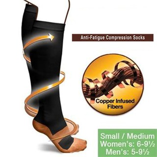 ถุงเท้าการเผาไขมัน ถุงเท้าการบีบอัดต่อต้านความเมื่อยล้า ถุงเท้า Unisex Anti-Fatigue Compression Socks Anti Socks
