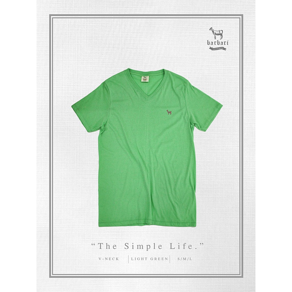 barbari-รุ่น-basic-เสื้อยืดคอวี-ผู้หญิง-ผู้ชาย-สีเขียว-เขียวอ่อน-ม่วงอ่อน-ม่วง-เขียวทะเล-bv1
