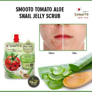 Smooto Tomato Aloe Snail Jelly Scrubสมูทโตะ โทเมโท อโล สเนล เจลลี่ สครับ