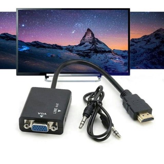ภาพหน้าปกสินค้าสายแปลงจาก HDMI ออก VGA+audio, HDMI to VGA + audio Converter Adapter, HD1080p Cable Audio Output ที่เกี่ยวข้อง