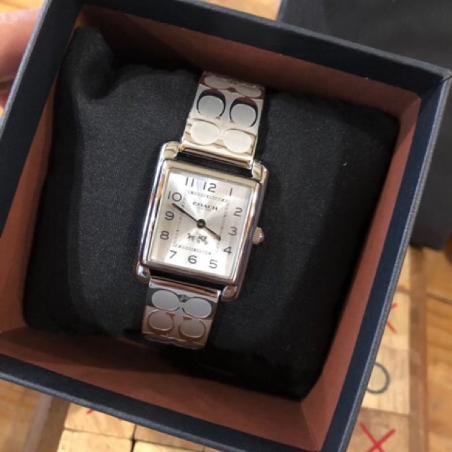 Coach Womens 14502159 Page Signature Silver Stainless Bangle Watch Shopee Thailand