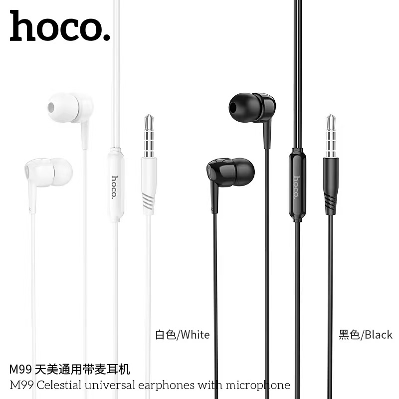 Hoco M99 หูฟัง เเจ็ค 3.5mm หูฟังอเนกประสงค์ มีไมค์ ในตัว สายยาว1.2m ...