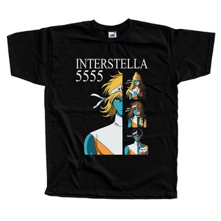 เสื้อยืดผ้าฝ้าย พิมพ์ลายโปสเตอร์ Interstella 5555 V6Ovie Daft Punk Dtg สไตล์คลาสสิก สําหรับผู้ชาย &lt;2022&gt;