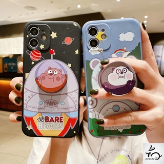 เคส Samsung A12 A11 A03 A03S A02 A02S A71 A52 A52S A51 A32 A31 A50 A50S A30 A30S A20 A10S M12 M11 J6 J6+ J4 J4+ Plus Prime 2018 4G 5G Astronaut Bear Protect Camera Soft Case With Stand