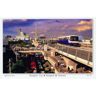 สินค้า BK132 Postcard โปสการ์ด สถานที่ท่องเที่ยว ประเทศไทย วิวอนุสาวรีย์ชัยสมรภูมิ กรุงเทพมหานคร