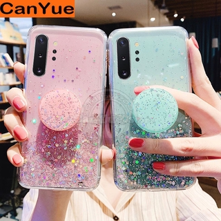 OPPO A12 A12E A12s A7 A5s A3s A53 A33 A31 A5 A9 2020 A52 A92 A91 Bling Glitter Sequins Silicone Cover Luxury Foil Powder Soft TPU Case Crystal Flexible Shine Phone Casing + POP Socket Airbag Stand Popsocket