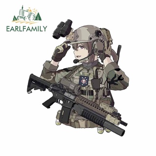 Earlfamily สติกเกอร์ ลายทหารน่ารัก กันน้ํา สําหรับติดตกแต่งตู้เย็น เซิร์ฟบอร์ด 13 ซม. x 11.1 ซม.