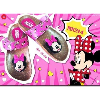 สินค้า รองเท้าแตะมิกกี้เมาส์ เด็กโต หูหนีบ รองเท้าแตะหนีบ ลายการ์ตูน Disney Minnie Mouse  รองเท้าเด็กหญิง ถูกที่สุด