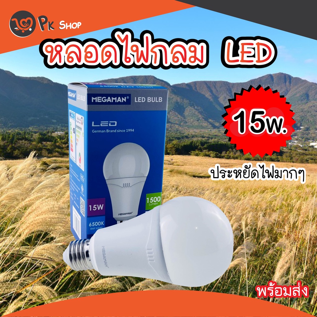 หลอดไฟ-led-15w-หลอดไฟแอลอีดี-หลอดประหยัดไฟ-megaman