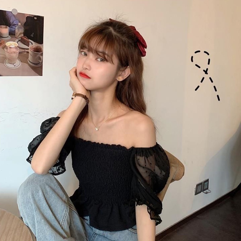 เสื้อแขนพองแต่งระบาย-เสื้อคอเหลี่ยม-กระโปรงทูนิค-น่ารัก-เซ็กซี่-มีหลากหลายสีให้เลือก