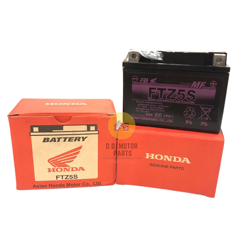 แบตเตอรี่-honda-แท้-ftz5s-5-แอมป์-ใช้กับรถรุ่นทั่วไป-มอเตอร์ไซด์รุ่นสตาร์ทมือ-มีรับประกันสินค้า