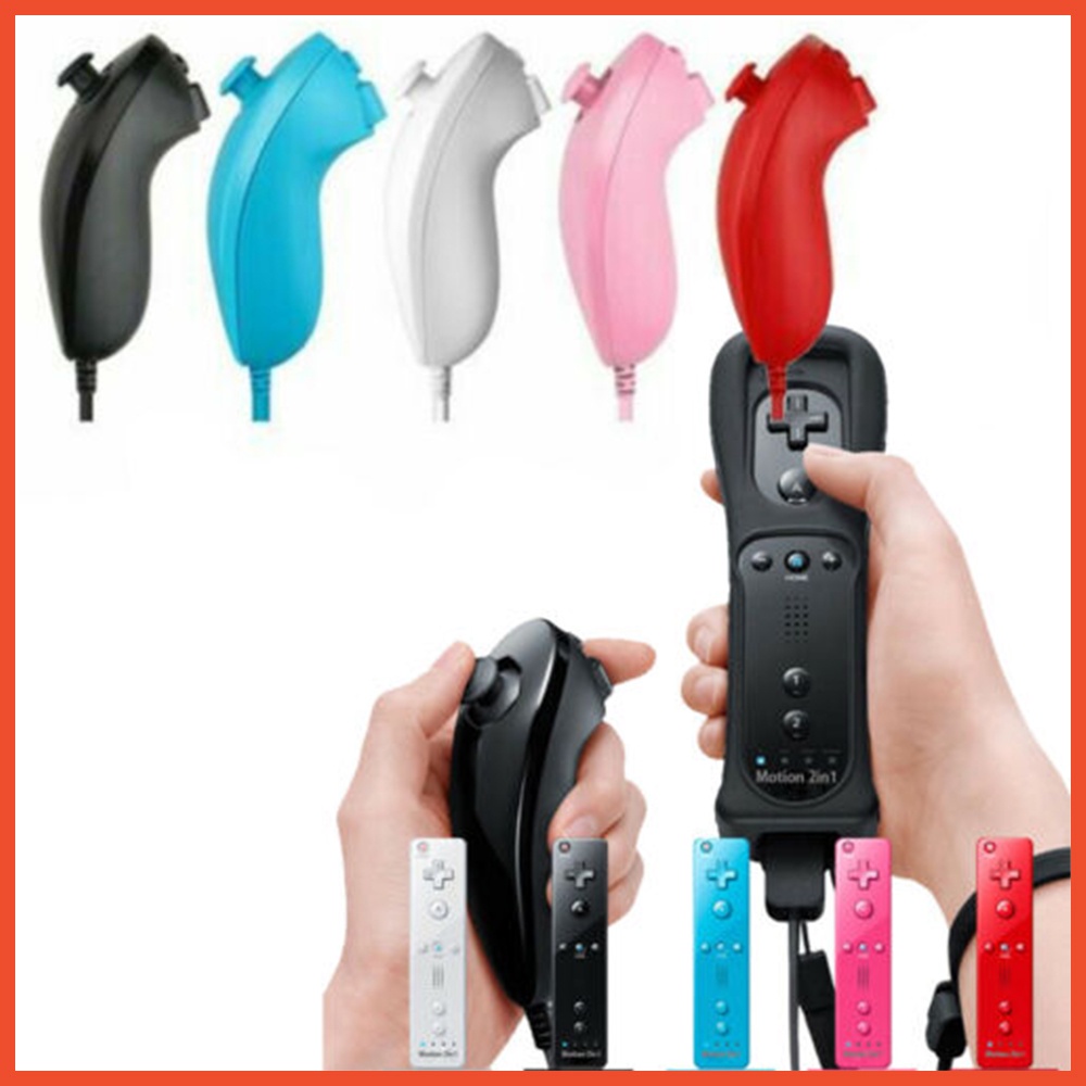 nintendo-wii-mote-wiimote-จอยสติ๊กไร้สายพร้อมเคสจอยสติ๊ก-nunchuck-3-in-1