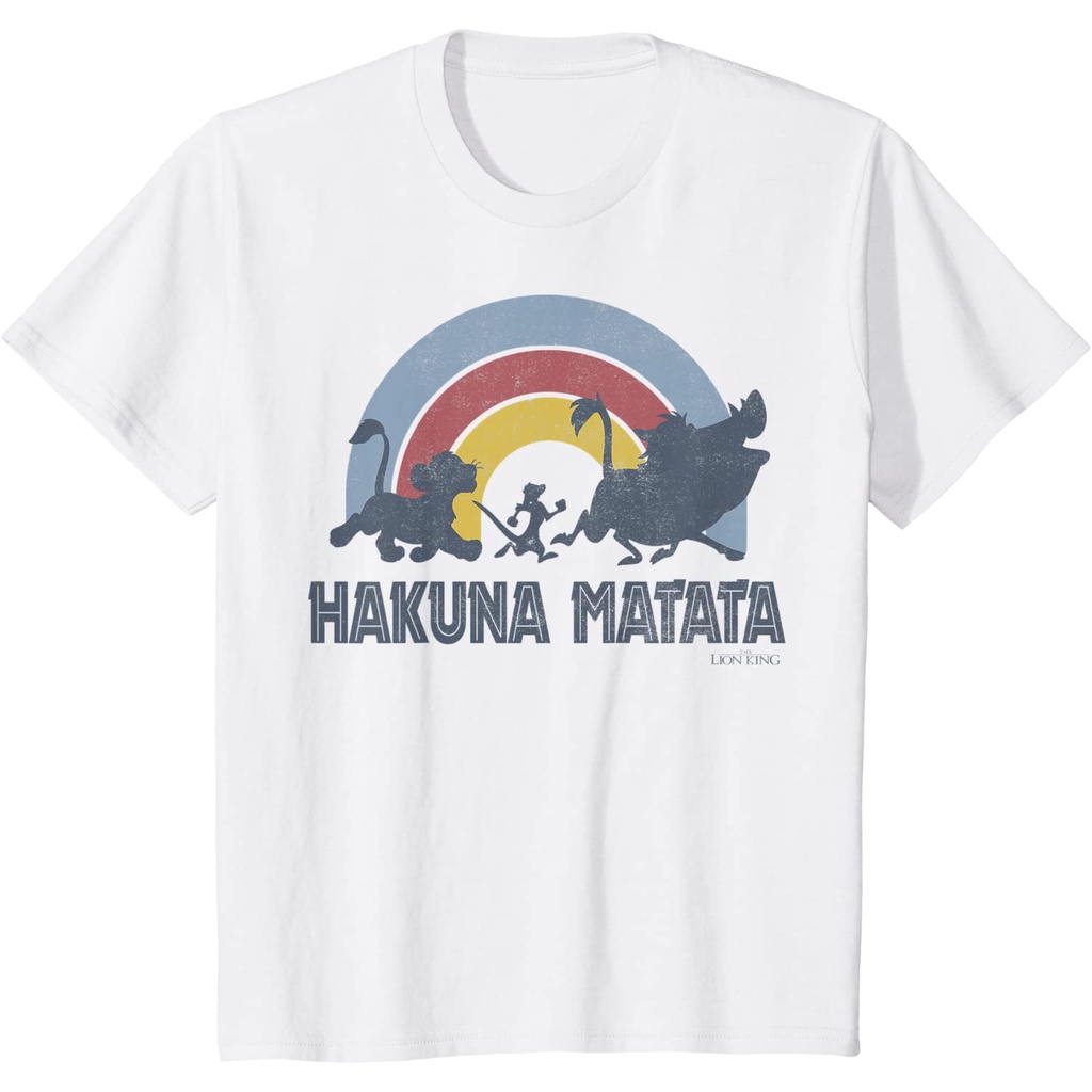 เสื้อยืด-พิมพ์ลายการ์ตูนดิสนีย์-the-lion-king-hakuna-matata-สําหรับเด็ก