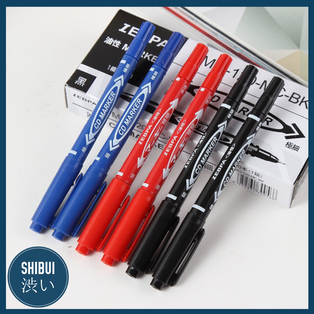 shibuith-cd-marker-ปากกา-permanent-สำหรับเขียนซองไปรษณีย์พลาสติก-ปากกาเขียนซองไปรษณีย์-สูตรน้ำมัน-กันน้ำ