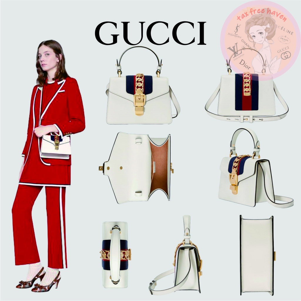 shopee-ถูกที่สุด-ของแท้-100-แบรนด์ใหม่-gucci-sylvie-collection-bee-star-leather-mini-bag-กระเป๋าสะพาย