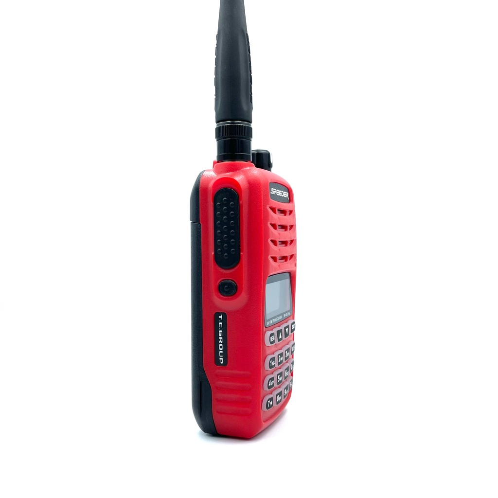 SPEEDER วิทยุสื่อสาร รุ่น SP-IX5 Plus สีแดง กำลังส่ง 5 วัตต์ เครื่องมีทะเบียน ถูกกฎหมาย รับประกันสินค้า 2 ปี