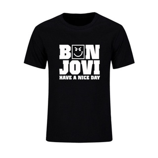 เสื้อยืดผ้าฝ้ายพิมพ์ลาย เสื้อยืด ผ้าฝ้าย พิมพ์ลาย Rock Bon Jovi แฟชั่นฤดูร้อน สําหรับผู้ชาย 2022