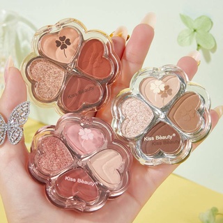 อายแชโดว์ พาเลทอายแชโดว์ทาตา 4สี เนื้อใยไหม ชิมเมอร์ กลิตเตอร์ น่ารัก ติดทน Eye Shadow Palette