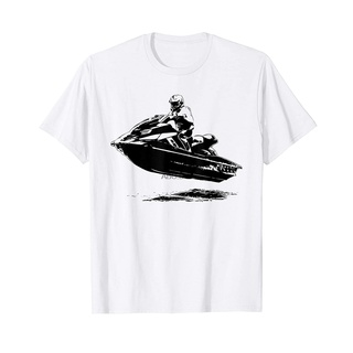 เสื้อยืดโอเวอร์ไซส์เสื้อยืด ผ้าฝ้าย พิมพ์ลาย Jet Ski Race watercraft สไตล์เรโทร สําหรับผู้ชายS-3XL