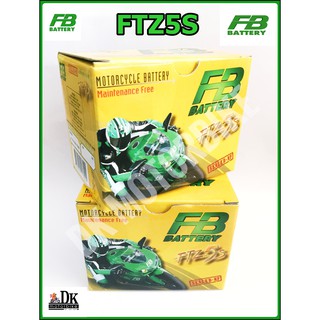 สินค้า FB Battery (FTZ5s) แบตเบอร์ 5 / 12 โวลต์ / 3.5 Ah / แบตเตอรี่ มอเตอร์ไซด์ (แบตใหม่100%-มือ1-ราคาถูก)