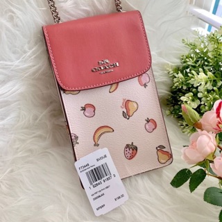 กระเป๋า 🌸Coach🌸NORTH/SOUTH CROSSBODY WITH MIXED FRUIT PRINT🍌F73448