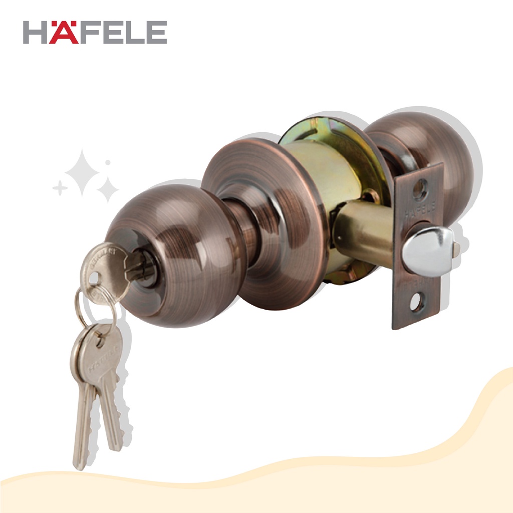 hafele-489-93-114-ลูกบิดประตุ-สแตนเลส-สำหรับห้องทั่วไป-สีทองแดงรมดำ