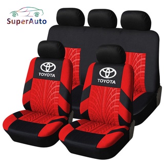 SuperAuto หุ้มเบาะรถยนต์ ผ้าคลุมเบาะรถยนต์ ชุดหุ้มเบาะรถยนต์ สําหรับ Toyota ที่หุ้มเบาะรถยนต์ ของแต่งรถยนต์