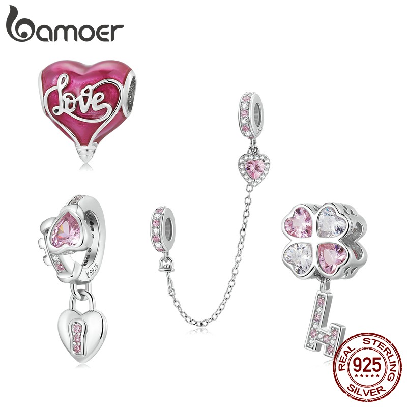 ภาพหน้าปกสินค้าBamoer Beads 925 Sterling Silver Valentine's Day Series Charm 4 style Fashion Accessories Fit DIY Bracelet and Necklace จากร้าน bamoer.th บน Shopee