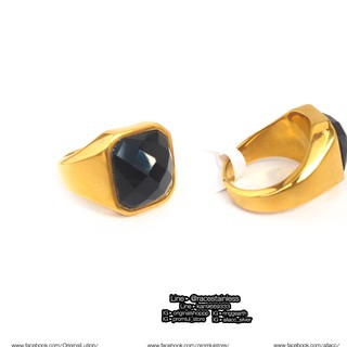 แหวนทองนิลดำกลมรุ่น1 onyx นิลดำ ring สแตนเลสแท้ stainless 316l แหวนผู้ชาย แหวนแฟชั่น แหวนเท่ๆ แหวนสแตนเลส