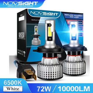 Novsight N12 ไฟหน้ารถยนต์ H4 9003 HB22 ไฟ led hi/lo beam plug &amp; play kit 72W 10000LM 6500K สําหรับติดด้านหน้ารถยนต์