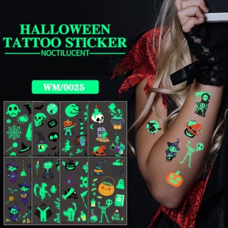 ภาพหน้าปกสินค้า10 Pieces/Set สติ๊กเกอร์สักเรืองแสงกันน้ำ ฮาโลวีนสติ๊กเกอร์สักตลก ปาร์ตี้คาร์นิวัลสติ๊กเกอร์สักเรืองแสง บาร์บอลเรืองแสงสติ๊กเกอร์สักชั่วคราว Halloween Tatto Stickers ที่เกี่ยวข้อง