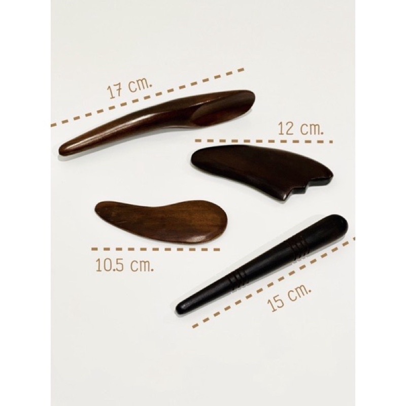 ลด 4030 ในวีดีโอ ️⚡️📍ชุดอุปกรณ์กัวซาไม้ 4 ชิ้น (Skin Scraping kit