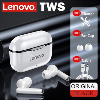 Lenovo LP1 TWS หูฟังบลูทู ธ 5.0 ชุดหูฟังไร้สายกันน้ำกีฬาเอียร์บัดตัดเสียงรบกวนไมค์สเตอริโอไฮไฟสเตอริโอแบบสัมผัสชุดหูฟัง