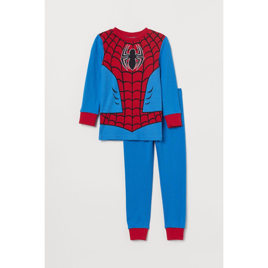 h-amp-m-ชุดนอนเด็ก-เสื้อแขนยาว-กางเกงขายาว-ลาย-spider-man-สีน้ำเงิน-แดง