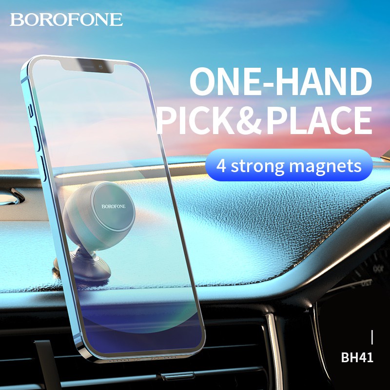 borofone-bh41-ที่วางโทรศัพท์มือถือ-แบบแม่เหล็ก-does-not-shake-ปรับได้-360-องศา-strong-magnetic-attraction-ของแท้-100