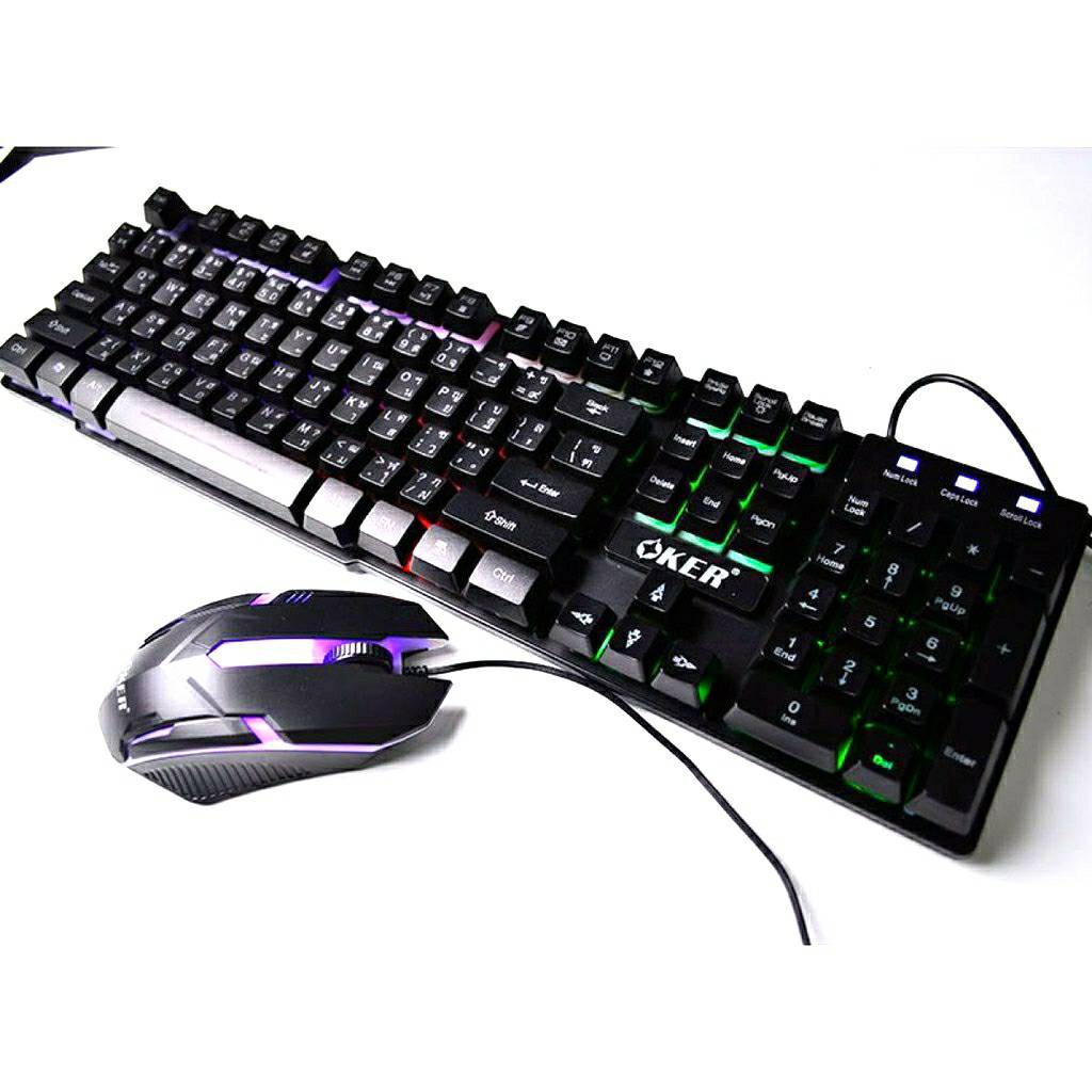 oker-keyboard-amp-mouse-blacklight-gamingรุ่น-6120เซ็ตคู่เมาส์-คีย์บอร์ด-ไฟทะลุ-ชุดสุดคุ้ม