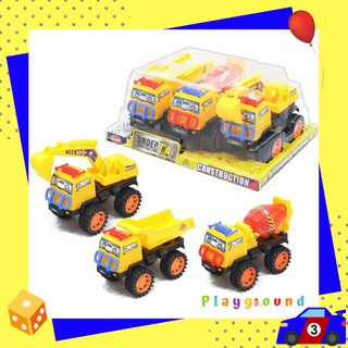 รถก่อสร้าง 3ชิ้น รถของเล่น รถผสมปูน รถเครน รถแม็คโคร 3pcs Construction Toy Set