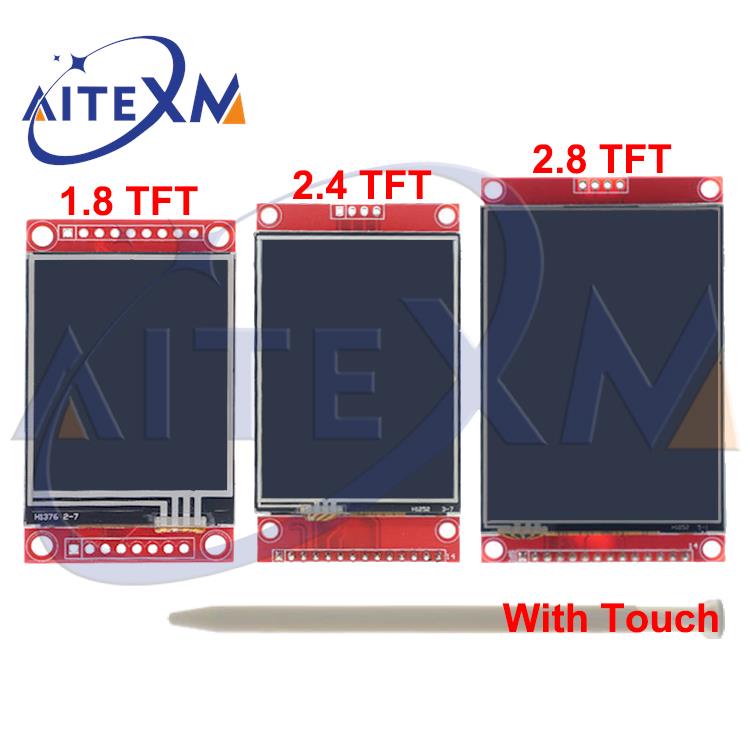 ภาพหน้าปกสินค้าโมดูลหน้าจอสี LCD 1.8 2.4 2.8 3.5 นิ้ว TFT พร้อมไดร์ฟ IC อินเตอร์เฟซ SPI 128*128 240*320 สําหรับ Arduino