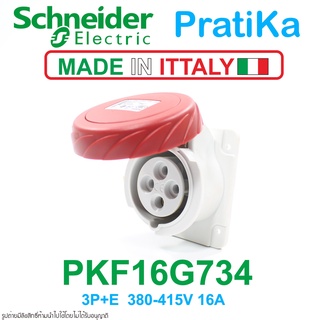 PKF16G734 Schneider Electric พาวเวอร์ปลั๊ก เต้ารับตัวเมียแบบฝังตรง พาวเวอร์ปลั๊ก 3P+E Power plug 3P+E Schneider Electric