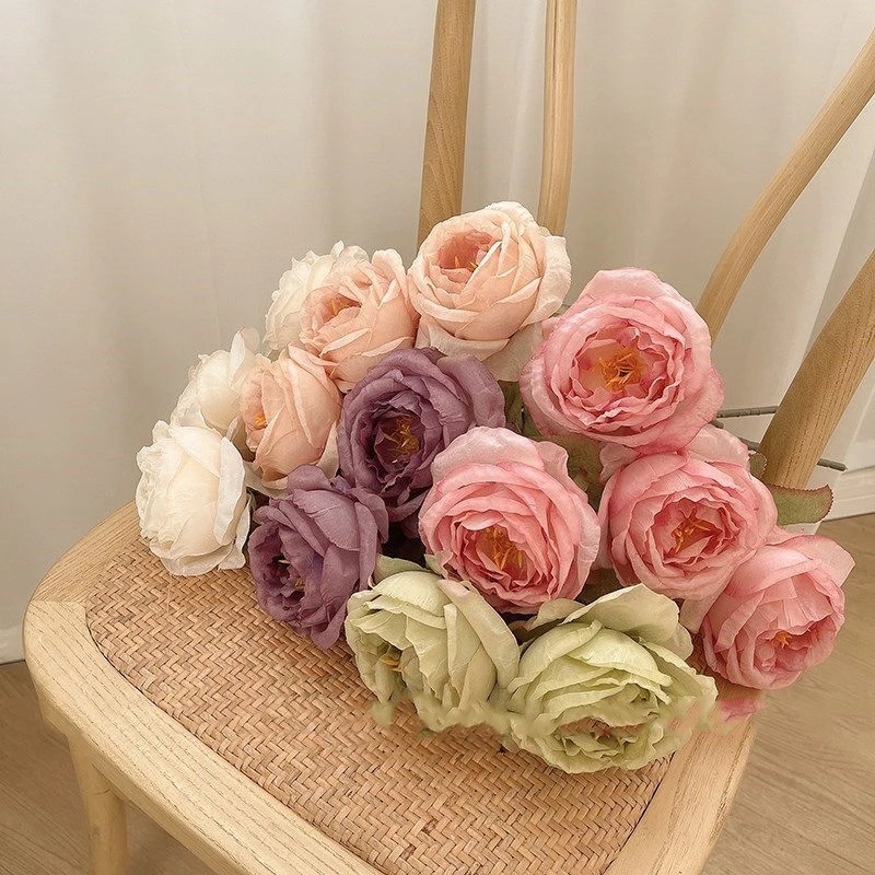 ดอกกุหลาบปลอม-สไตล์ฝรั่งเศส-สวยหรู-สําหรับตกแต่งบ้าน-ห้อง