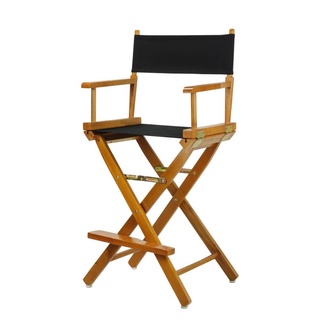 เก้าอี้ไดเร็คเตอร์ แท้100% 24 inch Director Chair (Honey Frame with Black Canvas) 100% Solid Wood ( 220-05)