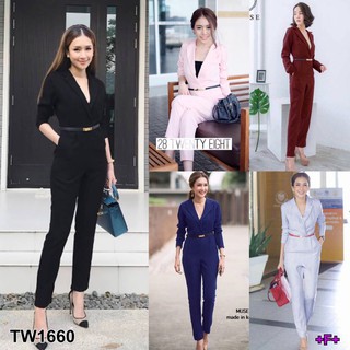 ภาพหน้าปกสินค้าJ1660 Jumpsuit จั๊มสูทขายาว คอปกเชิ้ต ดูลุคเรียบหรู (เนย) ที่เกี่ยวข้อง