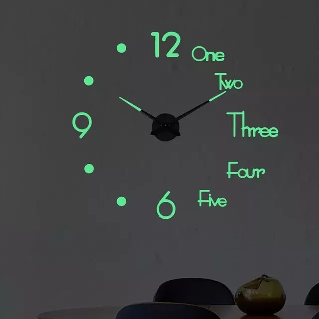 นาฬิกาแขวนผนัง-3d-โรมัน-เรืองแสง-เรียบง่าย-diy-สเตอริโอ-นาฬิกาแขวน-ดิจิทัล-ห้องนั่งเล่น-ห้องนอน-สติกเกอร์-นาฬิกา-ตกแต่งผนัง