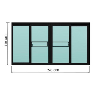 Aluminum window WINDOW F-S-S-F ONE STOP/F8 240X110CM BLACK Sash window Door window หน้าต่างอลูมิเนียม หน้าต่างAluminum บ