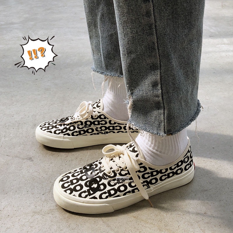 รองเท้าผ้าใบหุ้มข้อต่ำ-cdg-x-vans